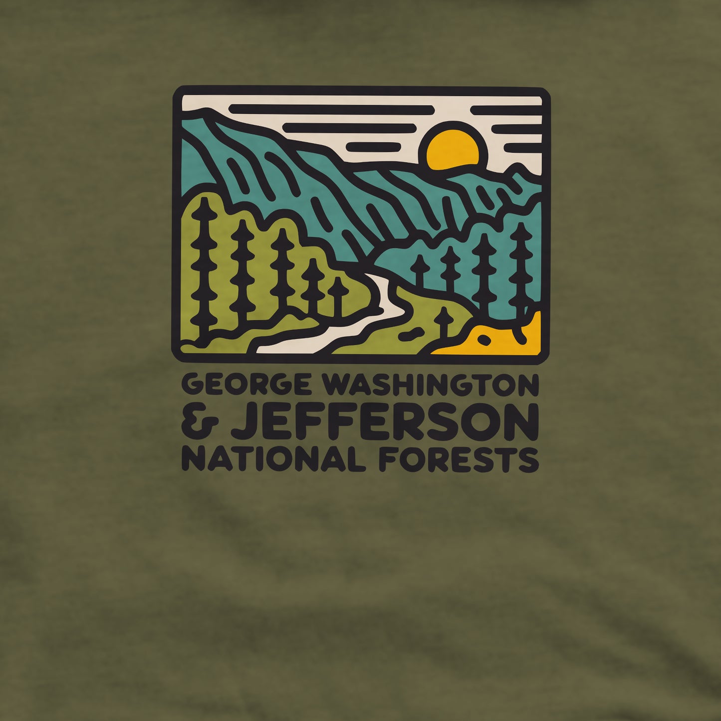 George Washington and Jefferson National Forests Crewneck Sweatshirt Adventure and Outdoors Themed Sweatshirt