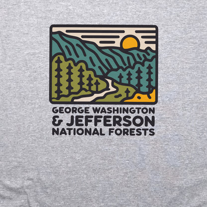 George Washington and Jefferson National Forests Crewneck Sweatshirt Adventure and Outdoors Themed Sweatshirt