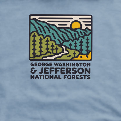 George Washington and Jefferson National Forests Crewneck Sweatshirt Adventure and Outdoors Themed Sweatshirt