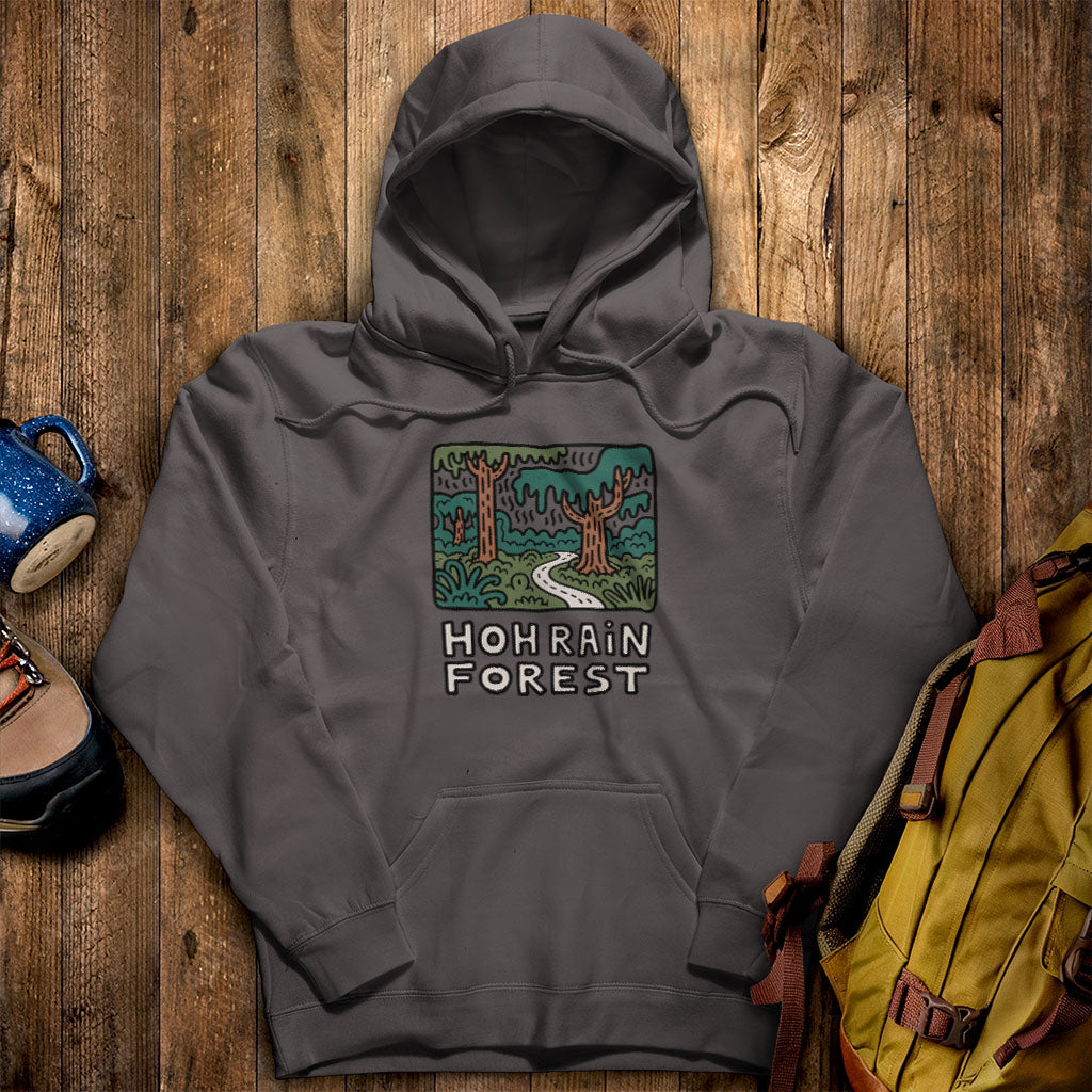 Hoh Rain Forest Hoodie Charcoal Adventure and Outdoors Themed Hoodie