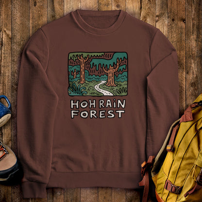 Hoh Rain Forest Crewneck Sweatshirt Cocoa Adventure and Outdoors Themed Sweatshirt