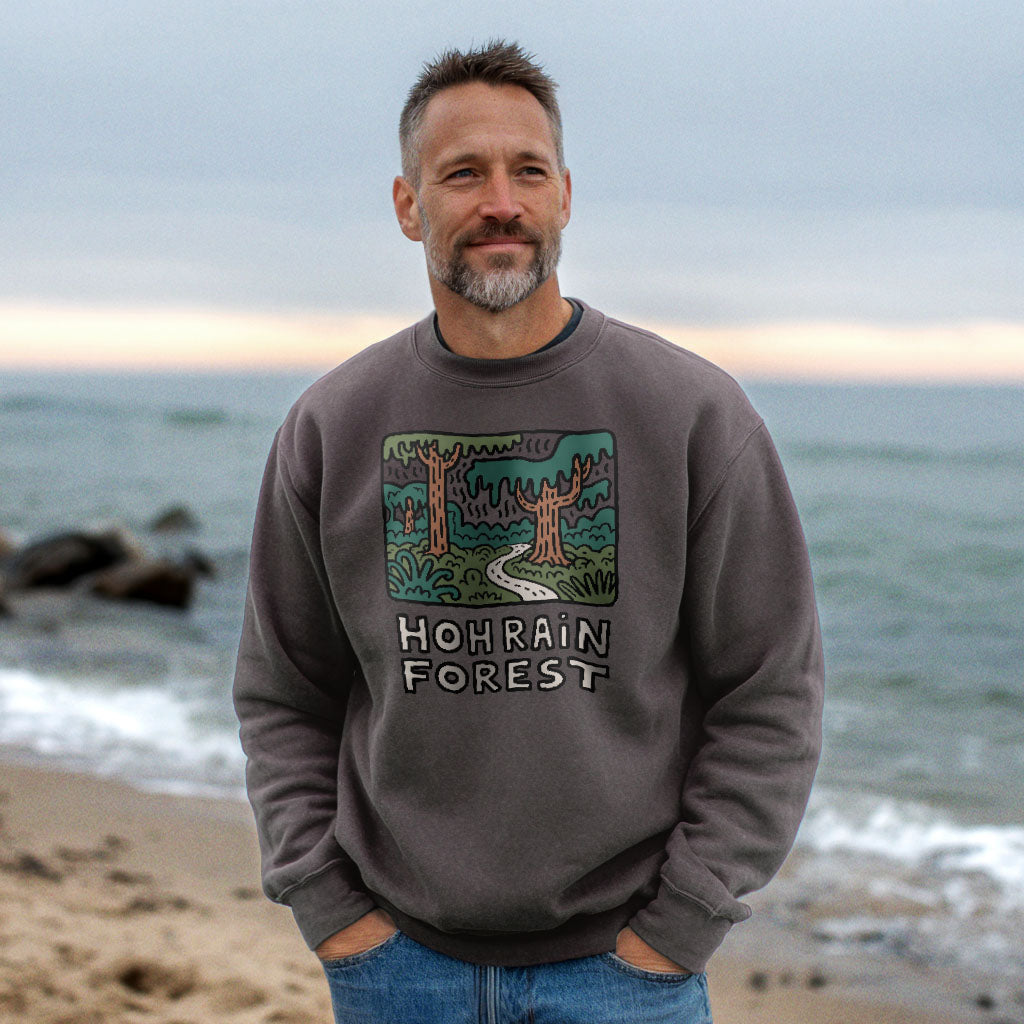 Hoh Rain Forest Crewneck Sweatshirt Adventure and Outdoors Themed Sweatshirt