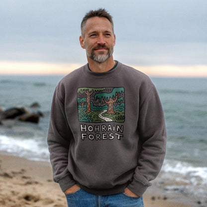 Hoh Rain Forest Crewneck Sweatshirt Adventure and Outdoors Themed Sweatshirt