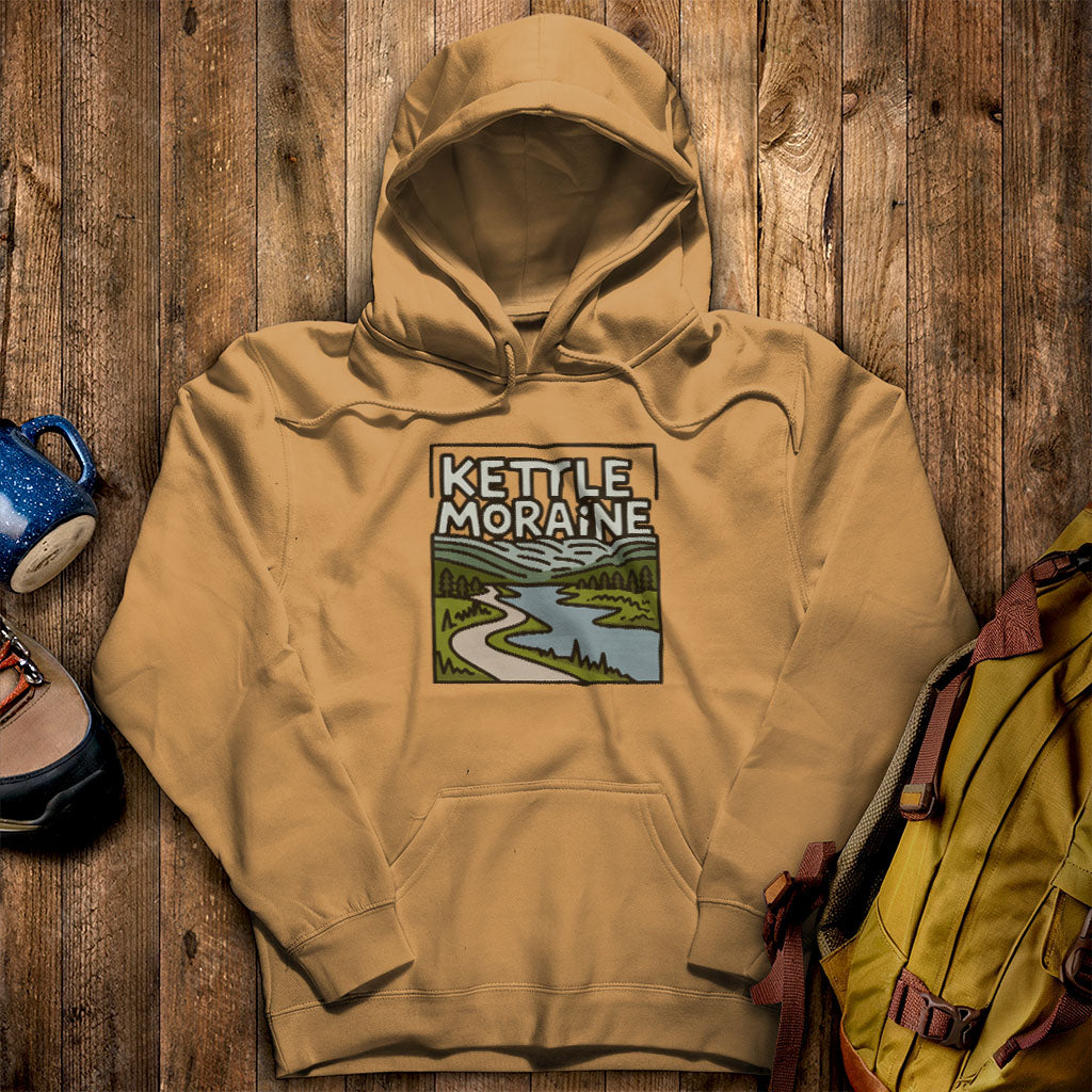 Kettle Moraine State Forest Hoodie Mustard Adventure and Outdoors Themed Hoodie