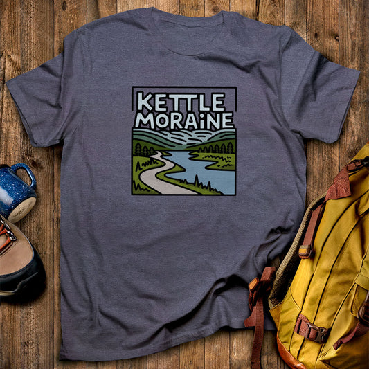 Kettle Moraine State Forest T-Shirt Heather Navy Adventure and Outdoors Themed T-Shirt