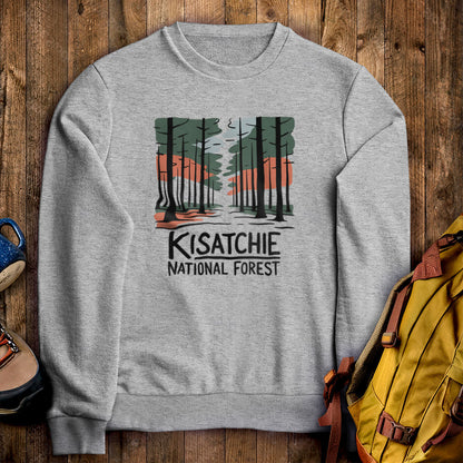Kisatchie National Forest Crewneck Sweatshirt Sport Grey Adventure and Outdoors Themed Sweatshirt