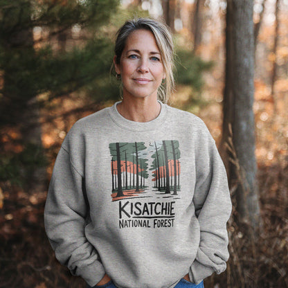 Kisatchie National Forest Crewneck Sweatshirt Adventure and Outdoors Themed Sweatshirt