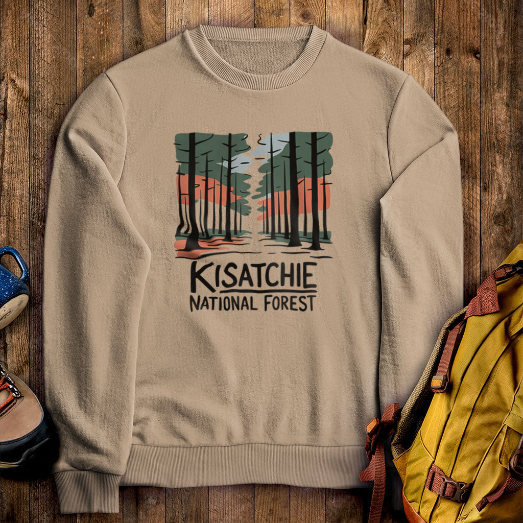 Kisatchie National Forest Crewneck Sweatshirt Sand Adventure and Outdoors Themed Sweatshirt