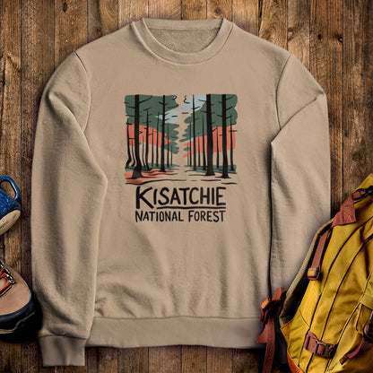Kisatchie National Forest Crewneck Sweatshirt Sand Adventure and Outdoors Themed Sweatshirt