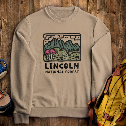 Lincoln National Forest Crewneck Sweatshirt Sand Adventure and Outdoors Themed Sweatshirt