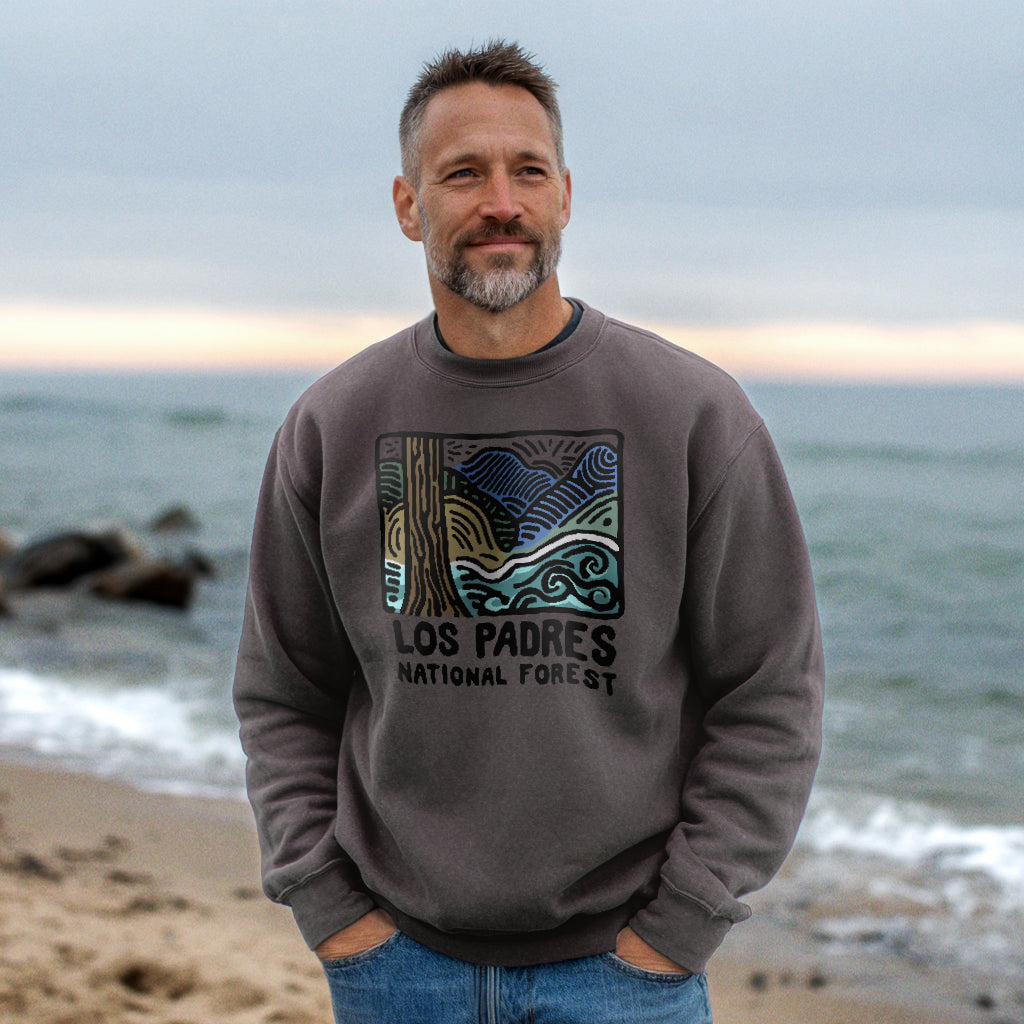 Los Padres National Forest Crewneck Sweatshirt Adventure and Outdoors Themed Sweatshirt