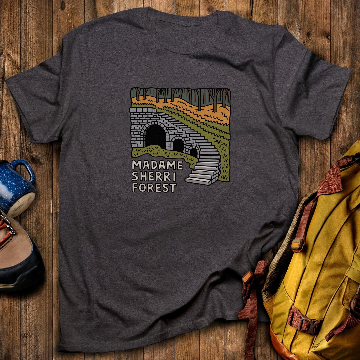 Madame Sherri Forest T-Shirt Dark Heather Adventure and Outdoors Themed T-Shirt