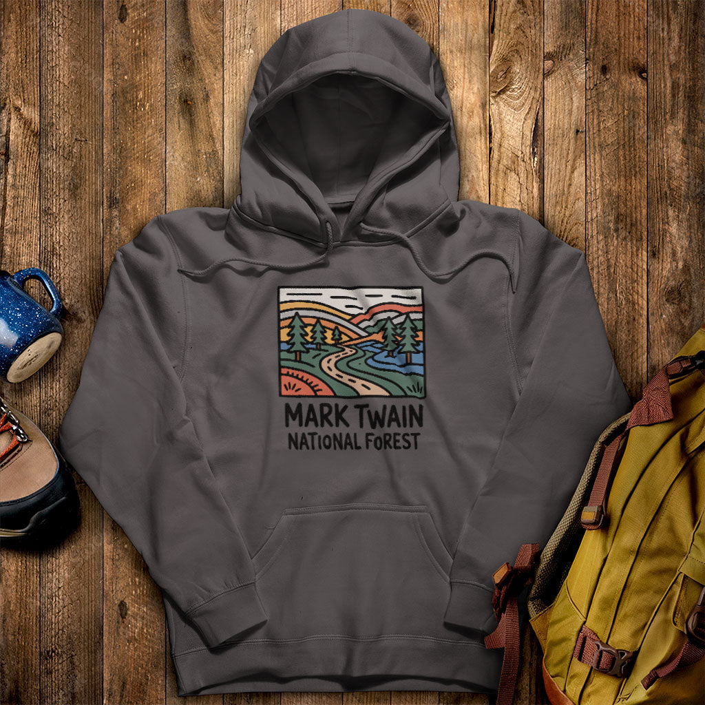 Mark Twain National Forest Hoodie Charcoal Adventure and Outdoors Themed Hoodie