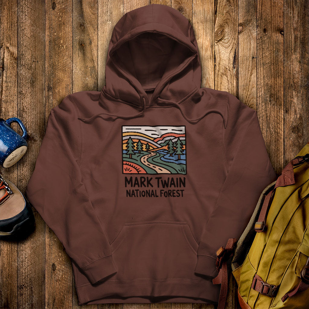 Mark Twain National Forest Hoodie Cocoa Adventure and Outdoors Themed Hoodie