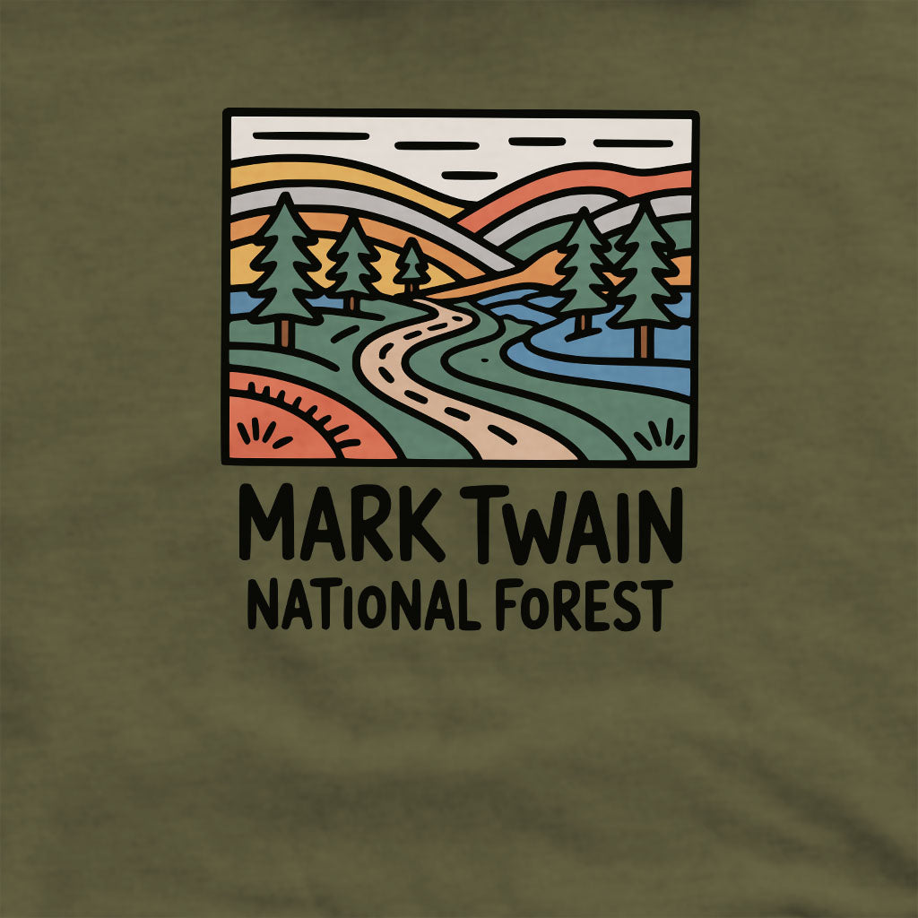 Mark Twain National Forest Crewneck Sweatshirt Adventure and Outdoors Themed Sweatshirt