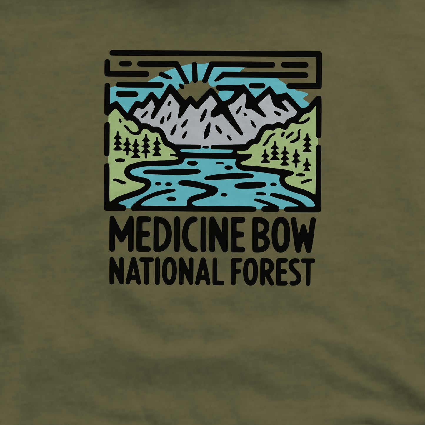 Medicine Bow National Forest Crewneck Sweatshirt Adventure and Outdoors Themed Sweatshirt