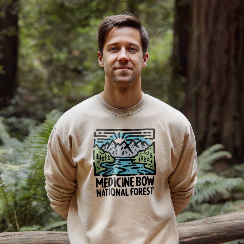 Medicine Bow National Forest Crewneck Sweatshirt Adventure and Outdoors Themed Sweatshirt