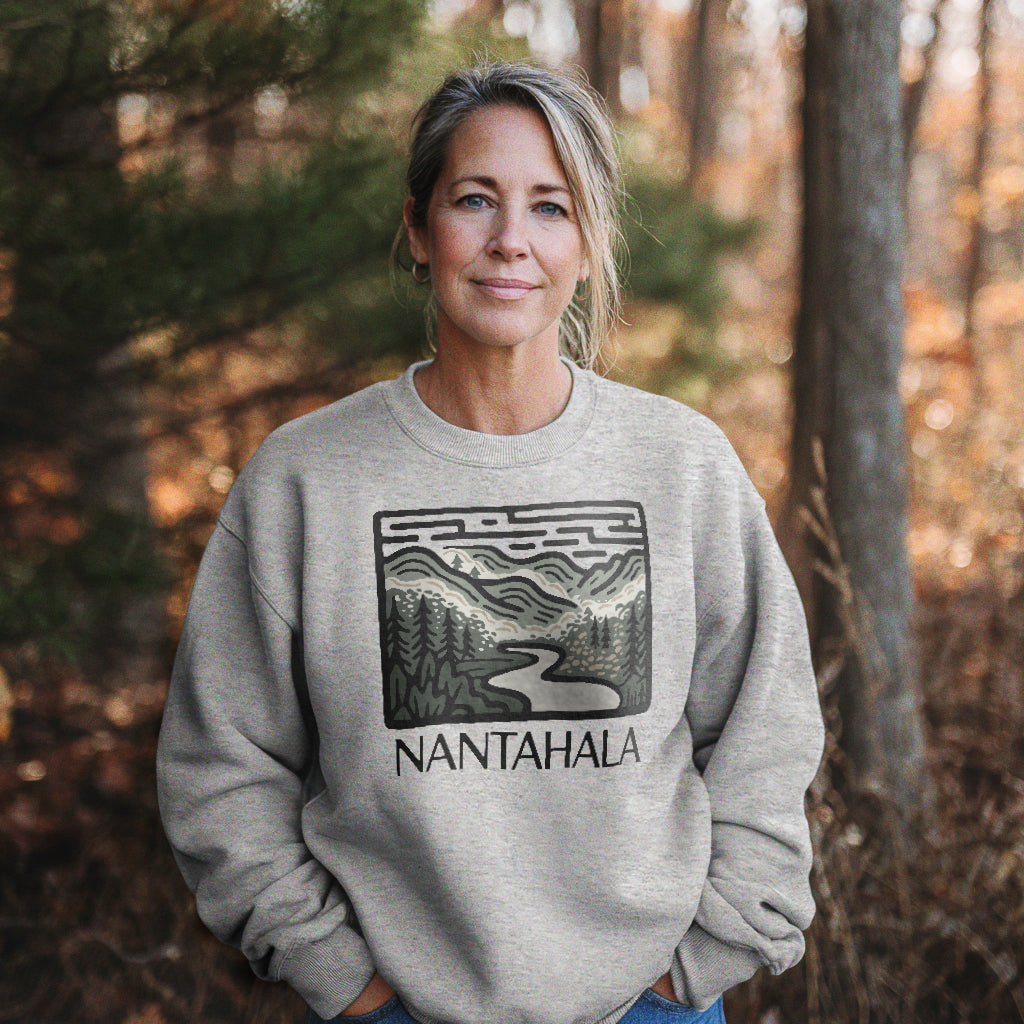 Nantahala National Forest Crewneck Sweatshirt Adventure and Outdoors Themed Sweatshirt