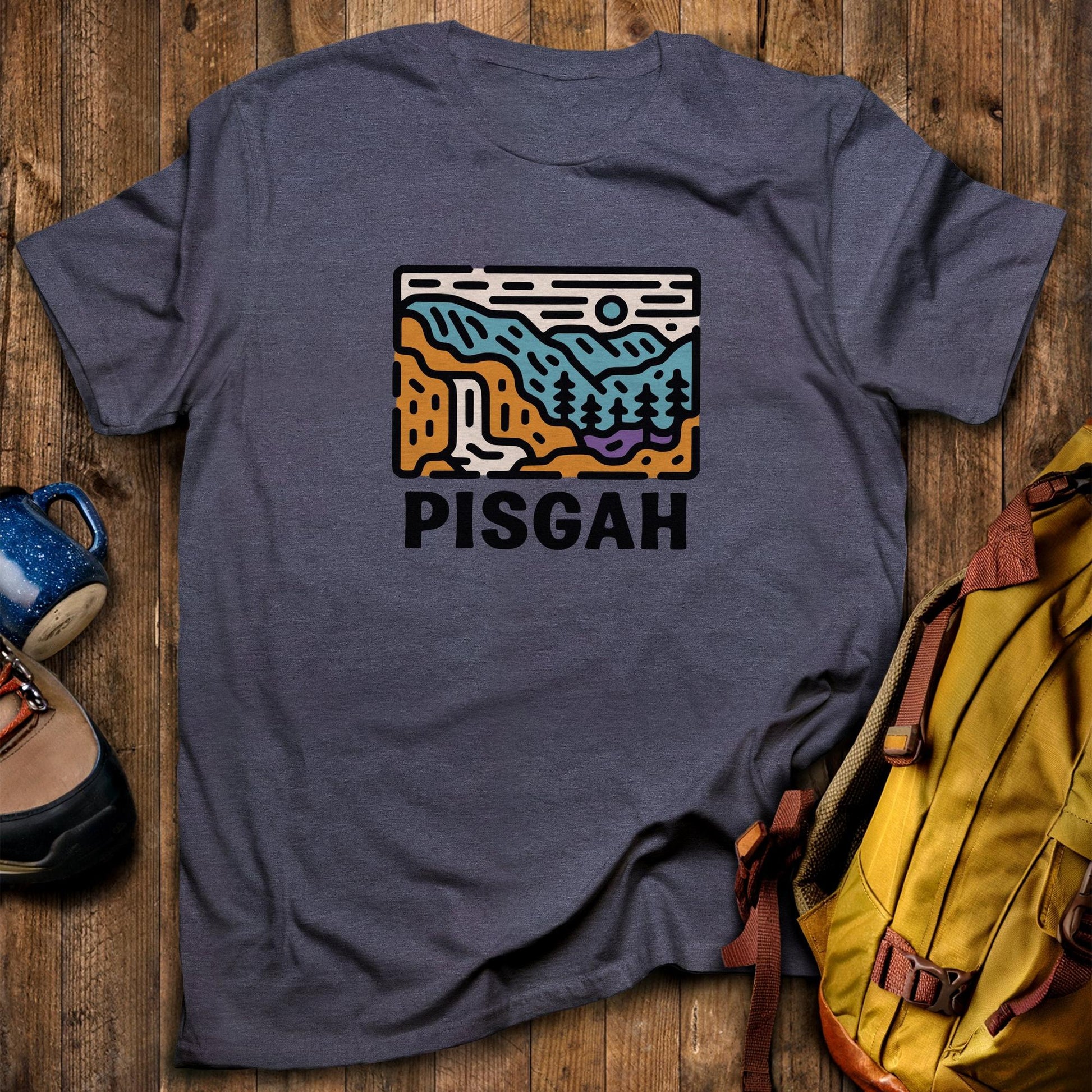 Pisgah National Forest T-Shirt Heather Navy Adventure and Outdoors Themed T-Shirt