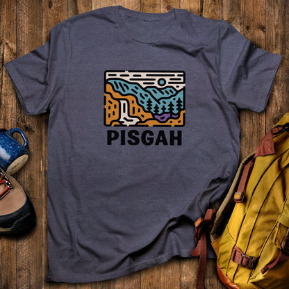 Pisgah National Forest T-Shirt Heather Navy Adventure and Outdoors Themed T-Shirt
