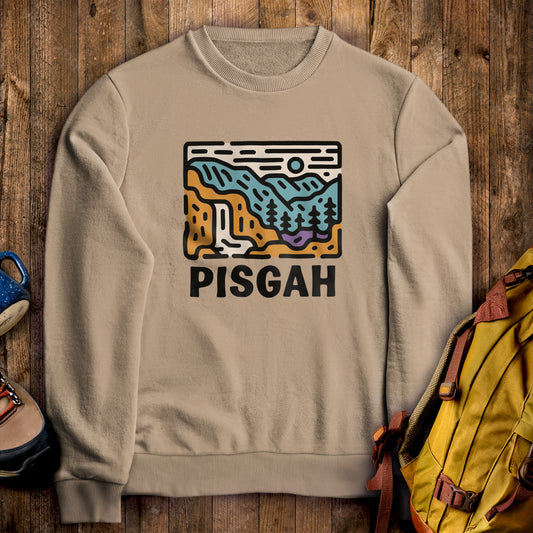 Pisgah National Forest Crewneck Sweatshirt Sand Adventure and Outdoors Themed Sweatshirt