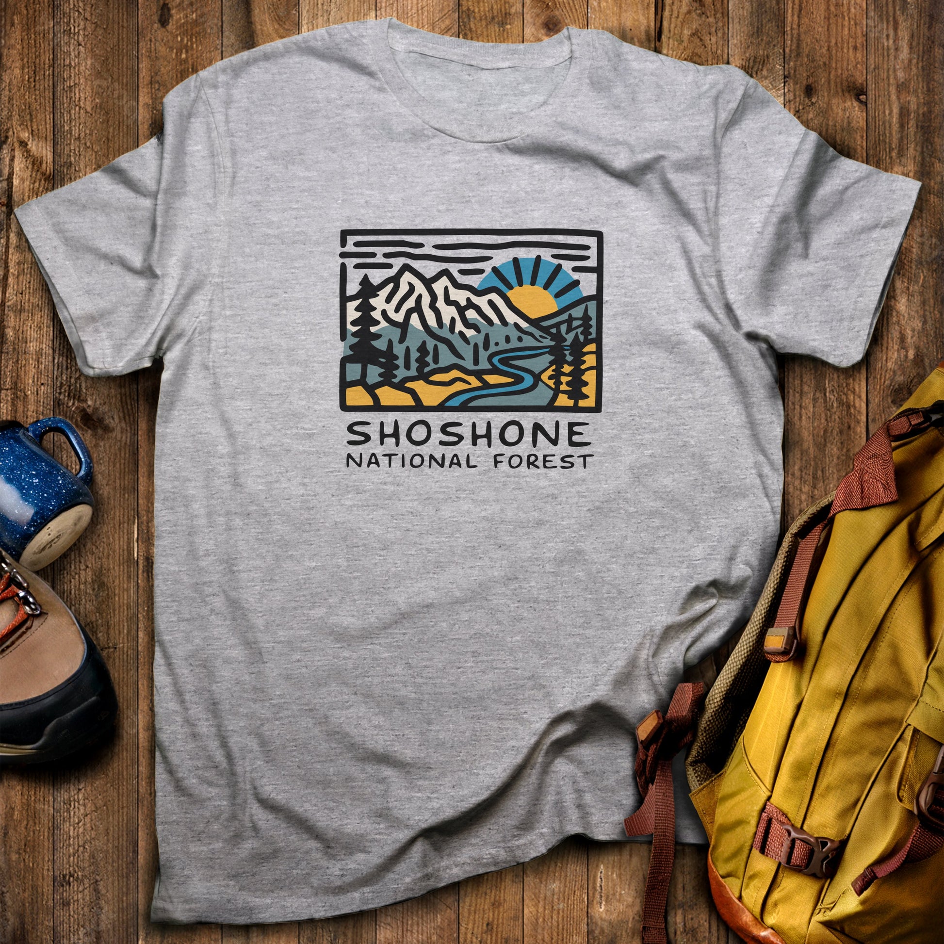 Shoshone National Forest T-Shirt Sport Grey Adventure and Outdoors Themed T-Shirt