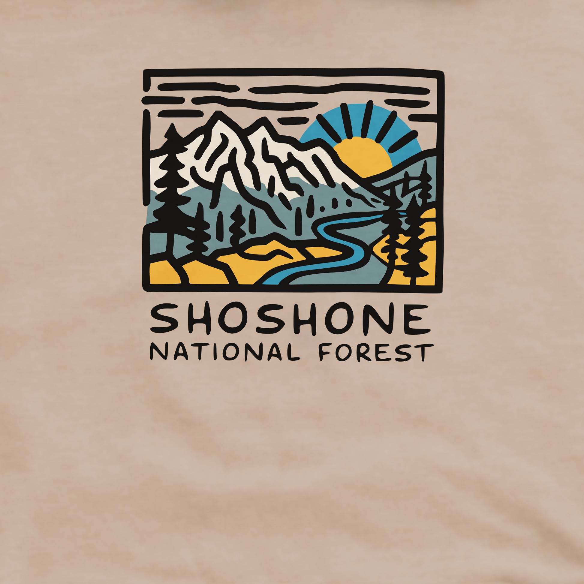 Shoshone National Forest Crewneck Sweatshirt Adventure and Outdoors Themed Sweatshirt