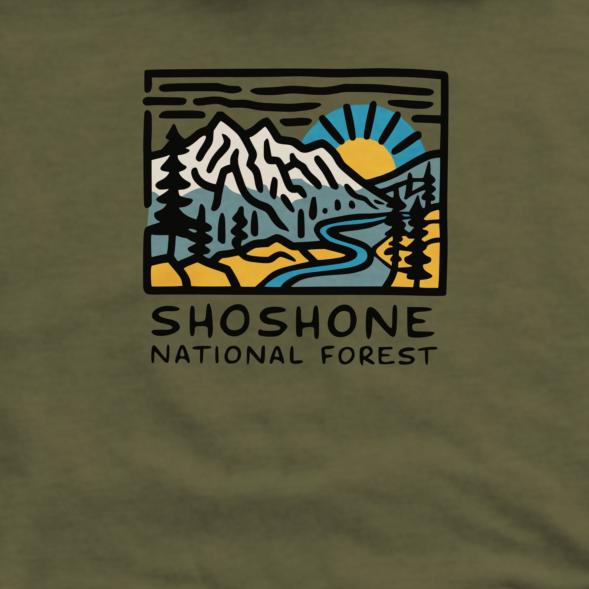 Shoshone National Forest Crewneck Sweatshirt Adventure and Outdoors Themed Sweatshirt