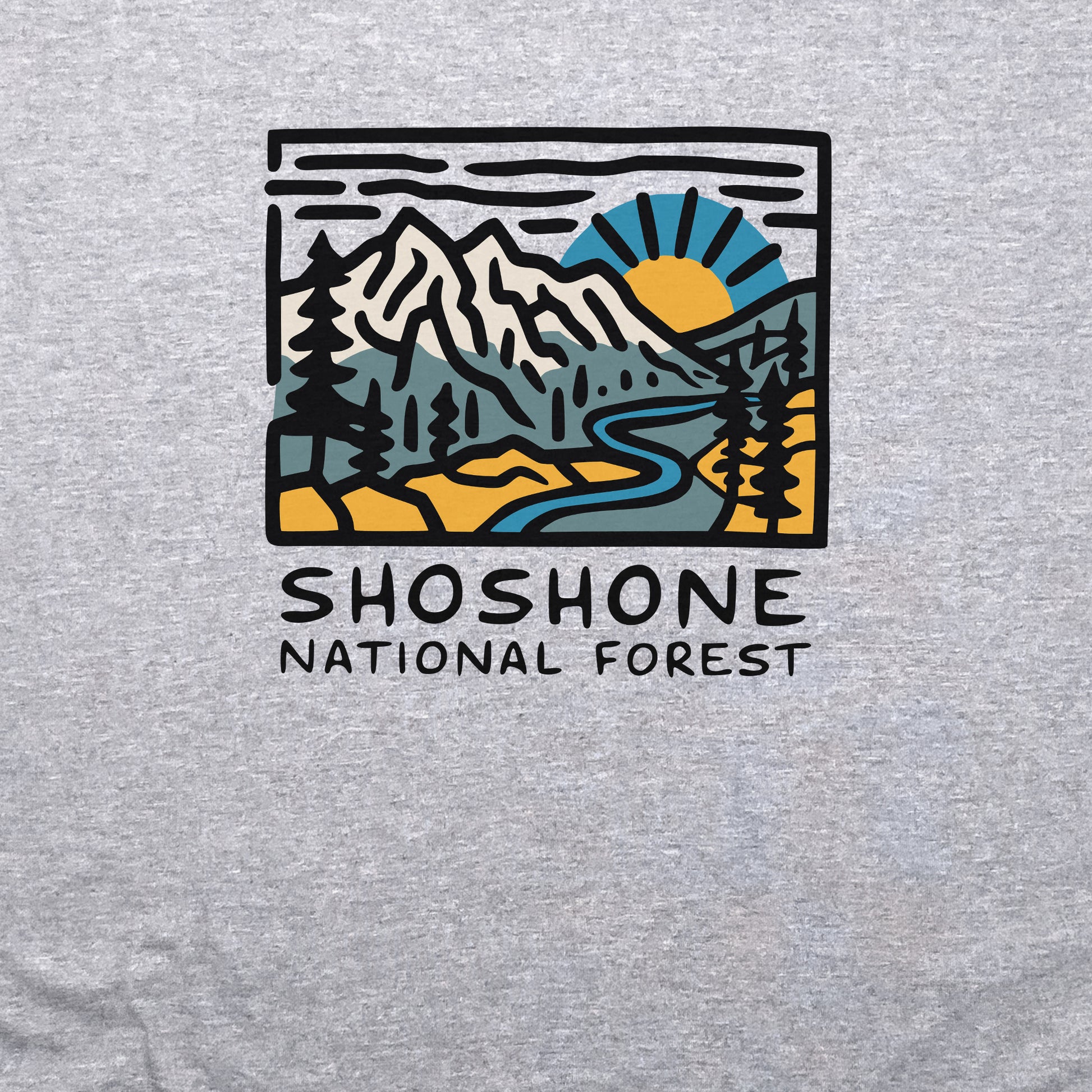 Shoshone National Forest Crewneck Sweatshirt Adventure and Outdoors Themed Sweatshirt
