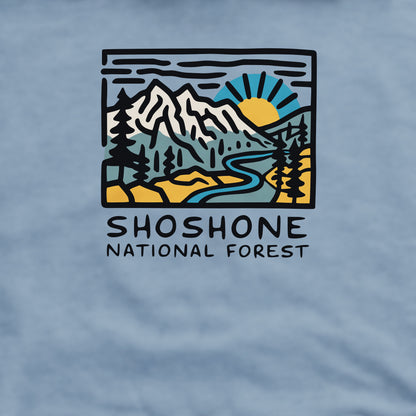 Shoshone National Forest Crewneck Sweatshirt Adventure and Outdoors Themed Sweatshirt