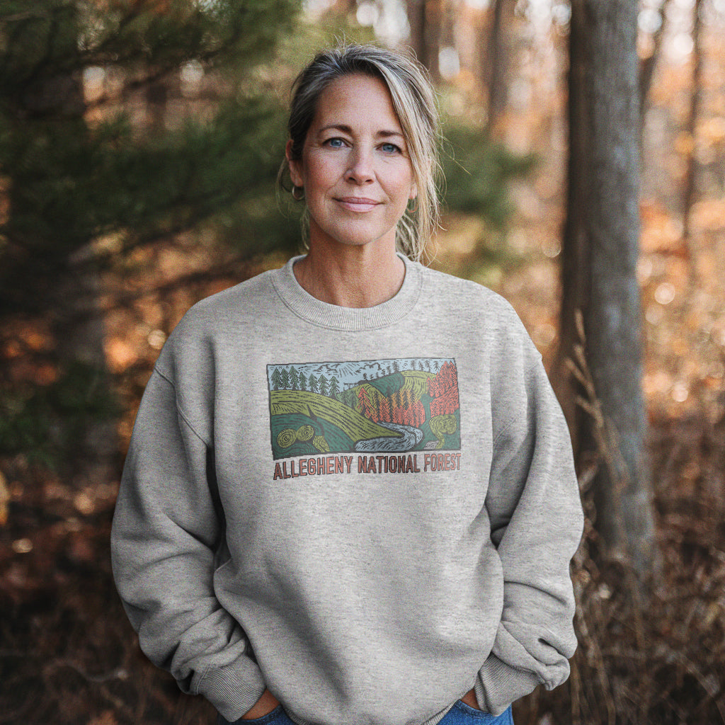 Allegheny National Forest Crewneck Sweatshirt Adventure and Outdoors Themed Sweatshirt