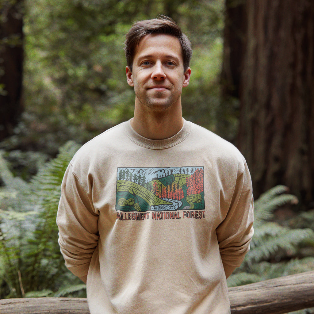 Allegheny National Forest Crewneck Sweatshirt Adventure and Outdoors Themed Sweatshirt