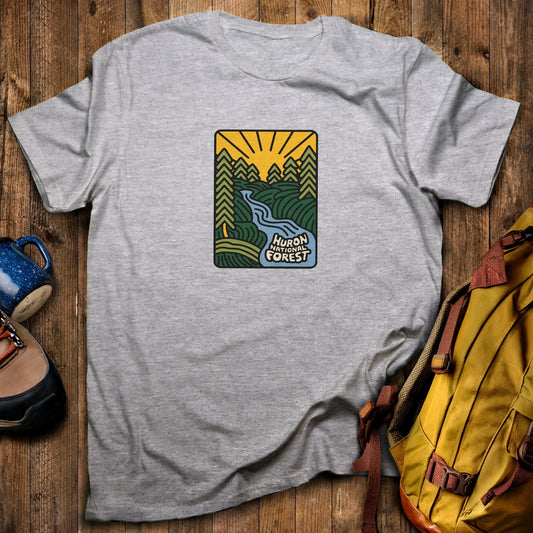 Huron National Forest T-Shirt Sport Grey Adventure and Outdoors Themed T-Shirt