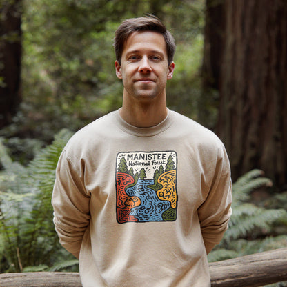 Manistee National Forest Crewneck Sweatshirt Adventure and Outdoors Themed Sweatshirt