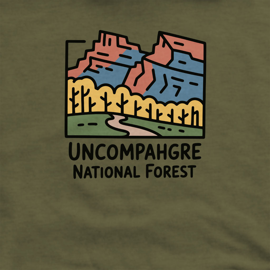 Uncompahgre National Forest Crewneck Sweatshirt Adventure and Outdoors Themed Sweatshirt