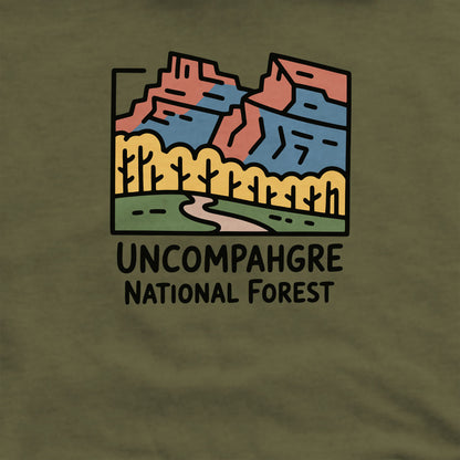 Uncompahgre National Forest Crewneck Sweatshirt Adventure and Outdoors Themed Sweatshirt