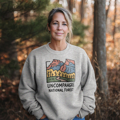 Uncompahgre National Forest Crewneck Sweatshirt Adventure and Outdoors Themed Sweatshirt