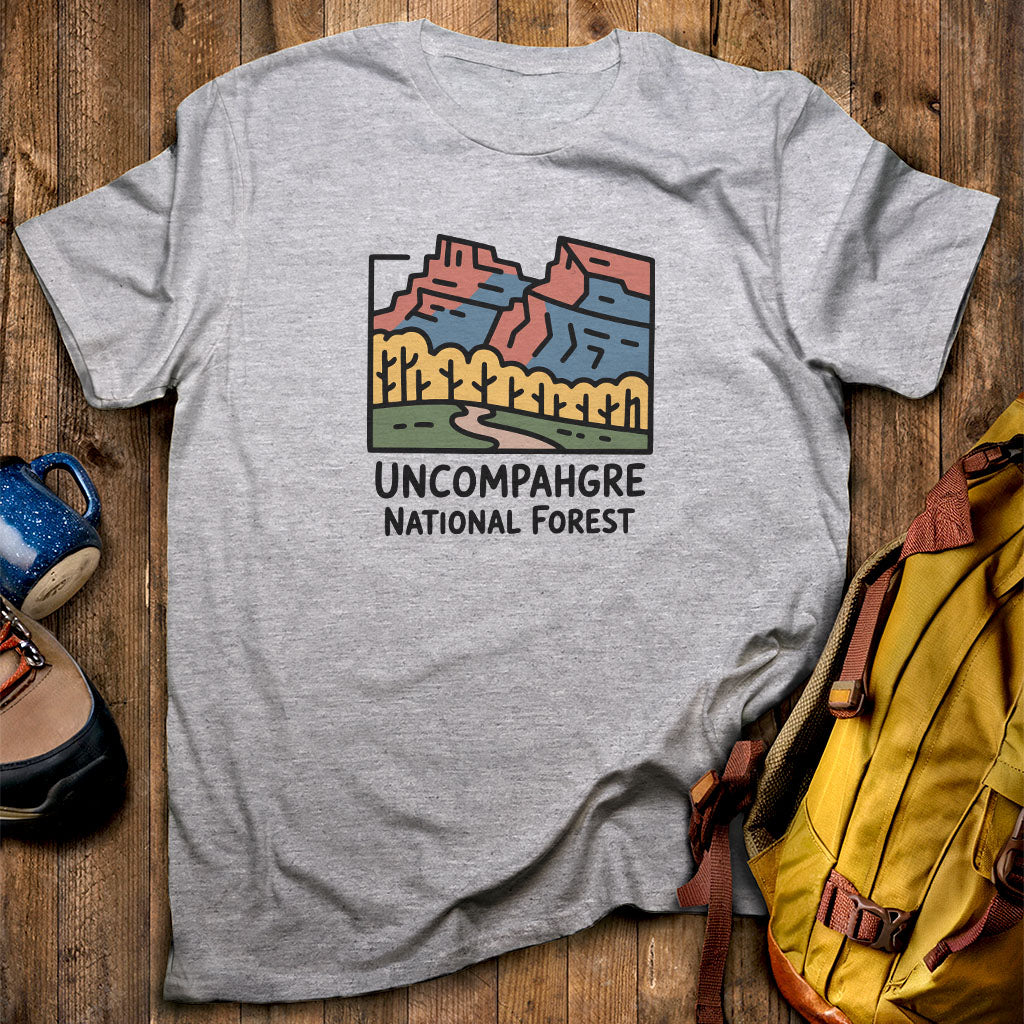 Uncompahgre National Forest T-Shirt Sport Grey Adventure and Outdoors Themed T-Shirt