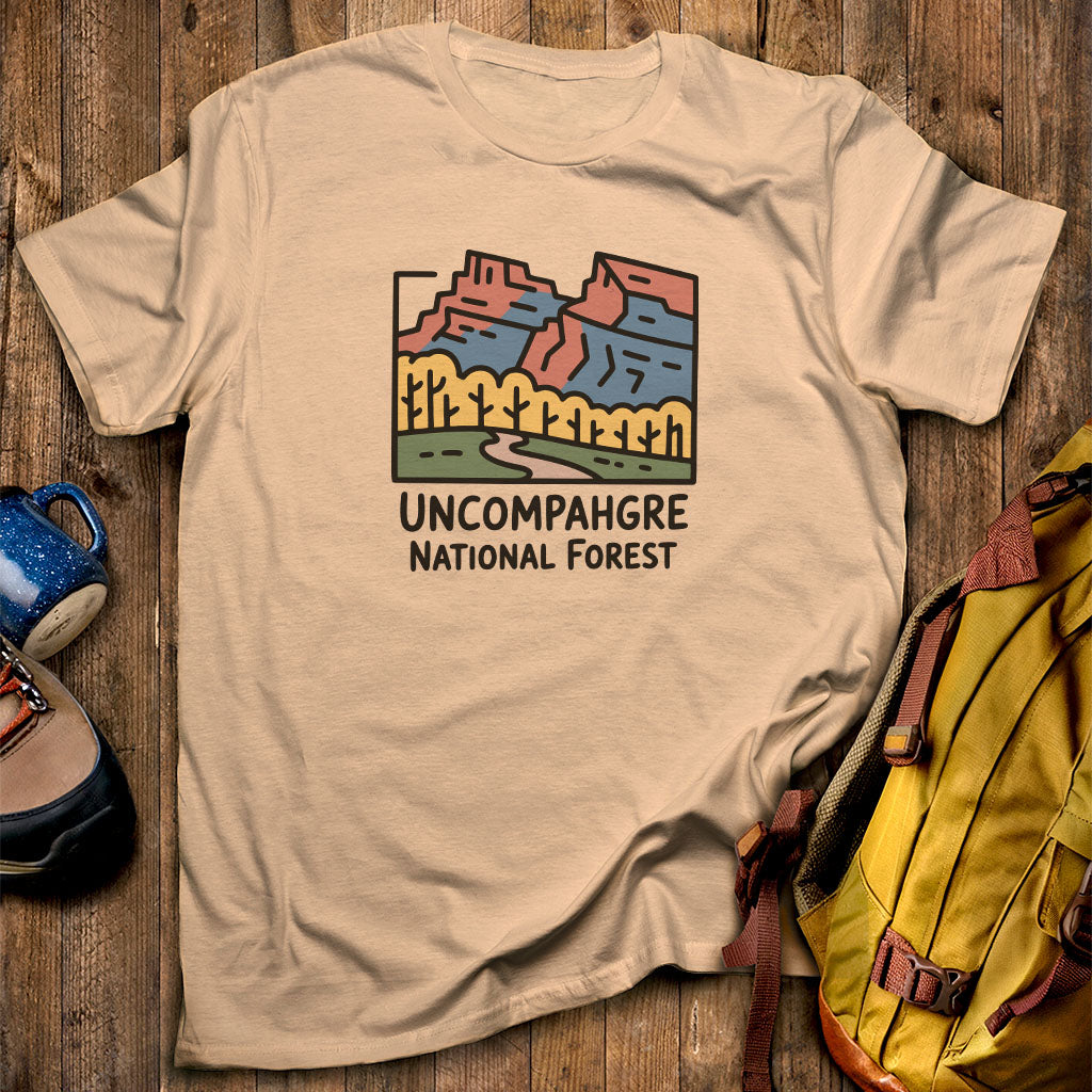 Uncompahgre National Forest T-Shirt Sand Adventure and Outdoors Themed T-Shirt