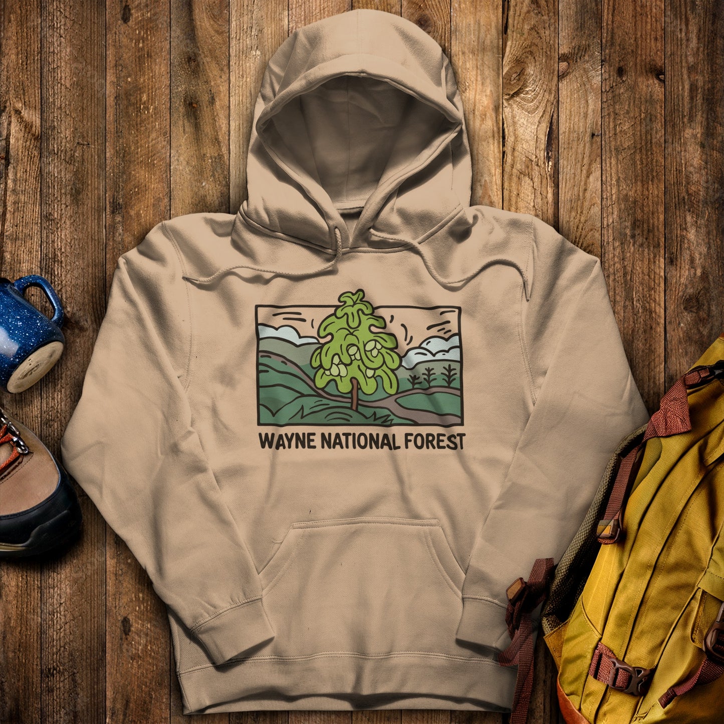 Wayne National Forest Hoodie Sand Adventure and Outdoors Themed Hoodie