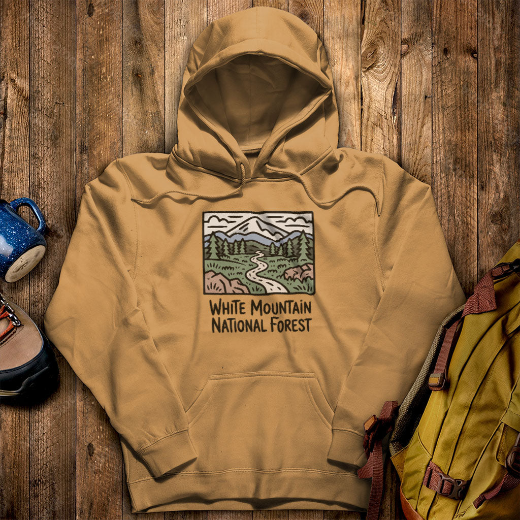 White Mountain National Forest Hoodie Mustard Adventure and Outdoors Themed Hoodie