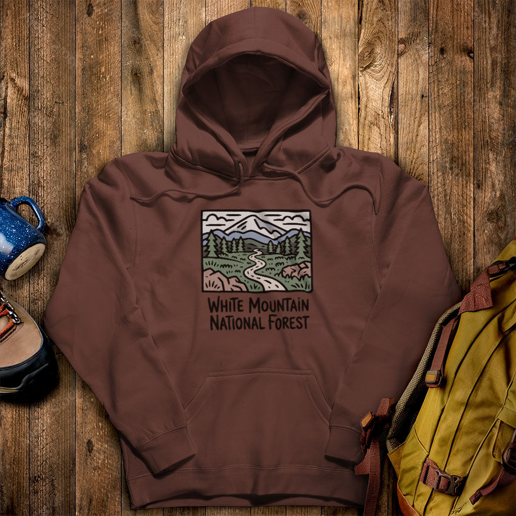 White Mountain National Forest Hoodie Cocoa Adventure and Outdoors Themed Hoodie