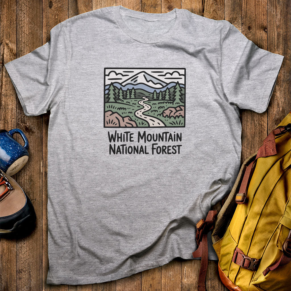 White Mountain National Forest T-Shirt Sport Grey Adventure and Outdoors Themed T-Shirt