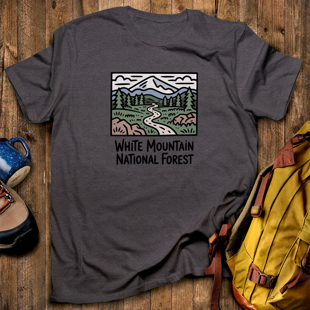 White Mountain National Forest T-Shirt Dark Heather Adventure and Outdoors Themed T-Shirt
