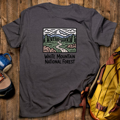 White Mountain National Forest T-Shirt Dark Heather Adventure and Outdoors Themed T-Shirt