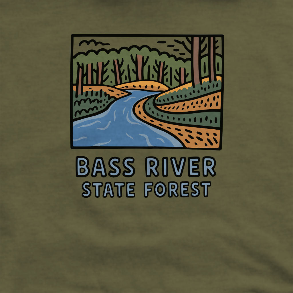 Bass River State Forest Crewneck Sweatshirt Adventure and Outdoors Themed Sweatshirt