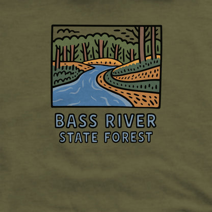Bass River State Forest Crewneck Sweatshirt Adventure and Outdoors Themed Sweatshirt