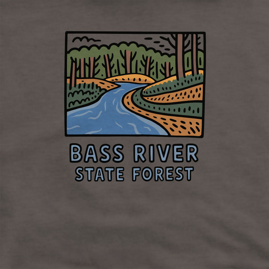 Bass River State Forest Crewneck Sweatshirt Adventure and Outdoors Themed Sweatshirt