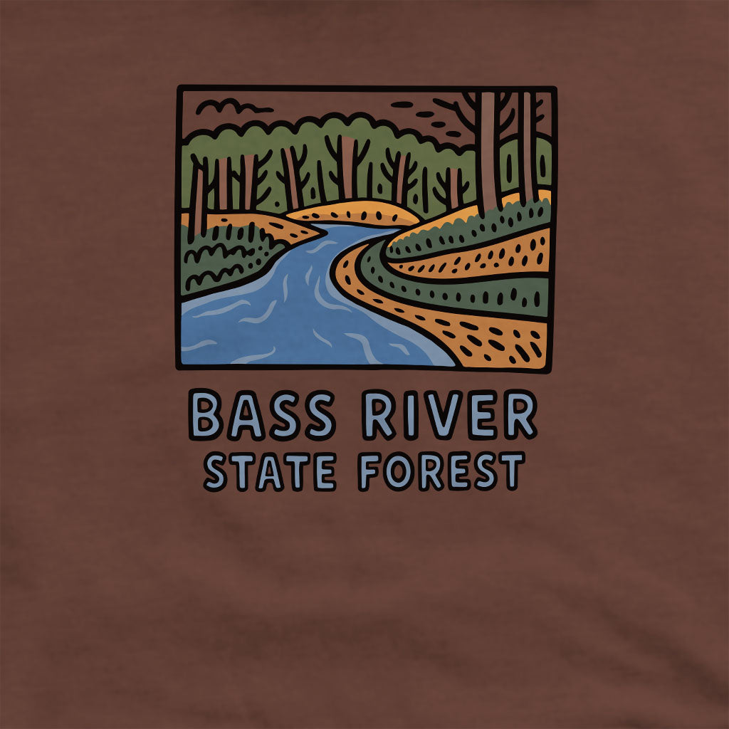 Bass River State Forest Crewneck Sweatshirt Adventure and Outdoors Themed Sweatshirt