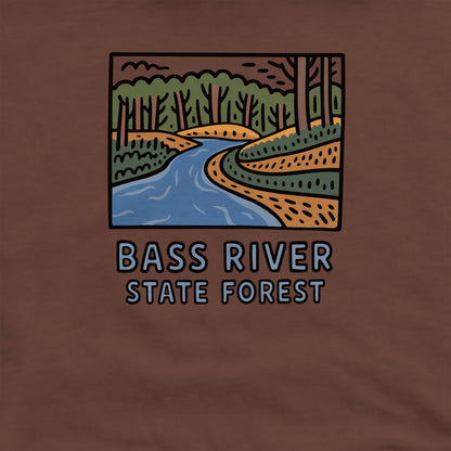 Bass River State Forest Crewneck Sweatshirt Adventure and Outdoors Themed Sweatshirt